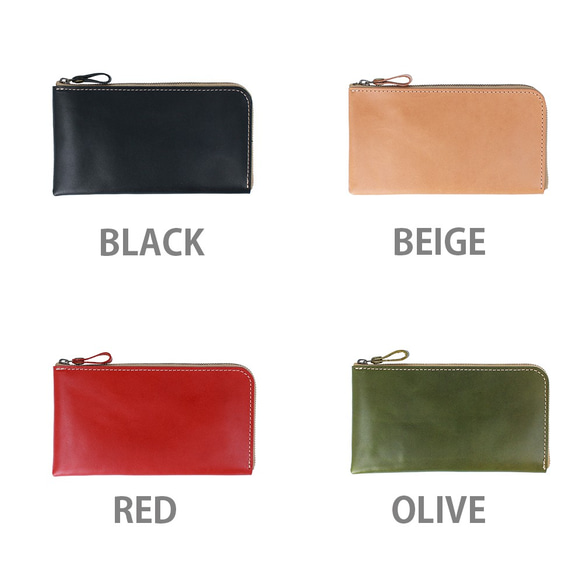 本革 L字ファスナー  薄型長財布 全8色 NC3749 6枚目の画像