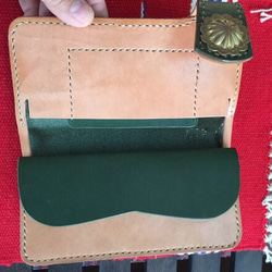手作りコンチョの長財布（左利き用） 2枚目の画像