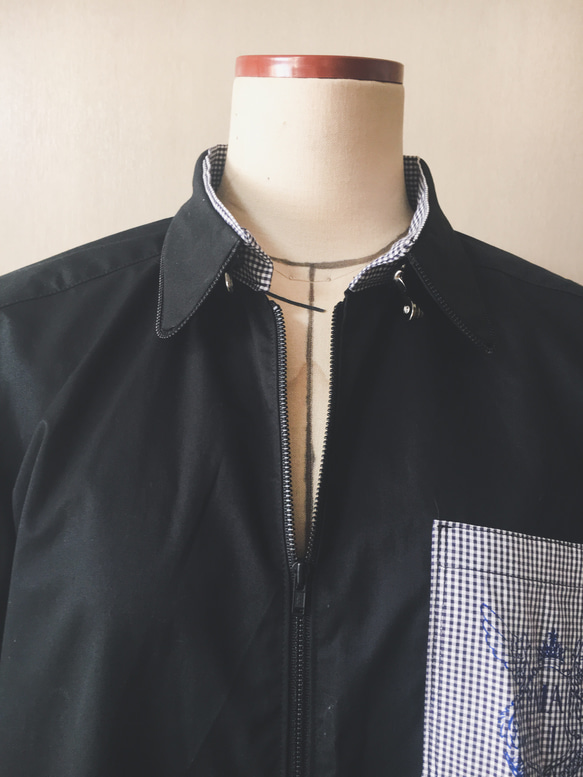 ◆受注生産◆ユニセックスで着られるモノトーンカラー　ファスナーシャツ 〈fastener shirt〉 4枚目の画像