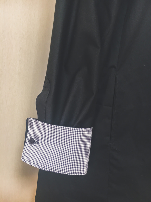 ◆受注生産◆ユニセックスで着られるモノトーンカラー　ファスナーシャツ 〈fastener shirt〉 6枚目の画像