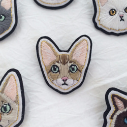 猫の手刺繍ブローチ #20オリエンタル 1枚目の画像