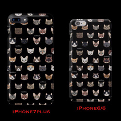 【送料無料】30cats刺繍柄のiPhoneケース：ブラック 4枚目の画像