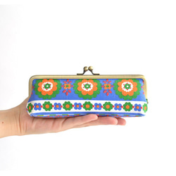 OOAK Retro pen case - Vintage "Retro Folk Flowers" [076] 第1張的照片