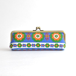 OOAK Retro pen case - Vintage "Retro Folk Flowers" [076] 第2張的照片