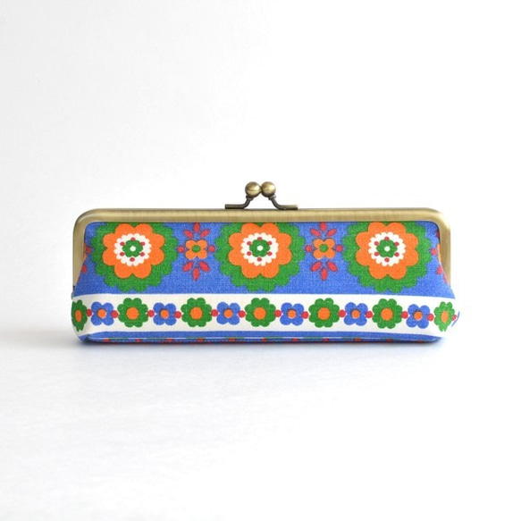 OOAK Retro pen case - Vintage "Retro Folk Flowers" [076] 第3張的照片