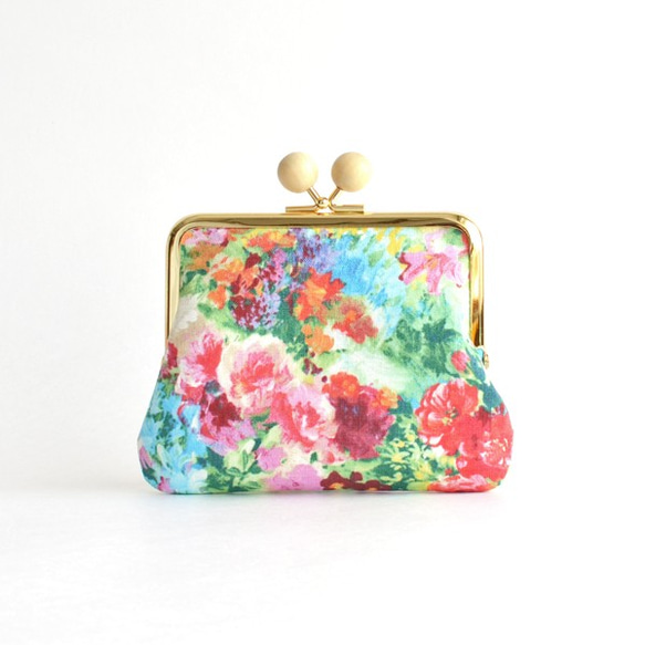 Kiss lock purse (M) - "Watercolor Flowers" [155] 第2張的照片