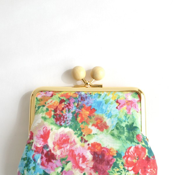 Kiss lock purse (M) - "Watercolor Flowers" [155] 第6張的照片