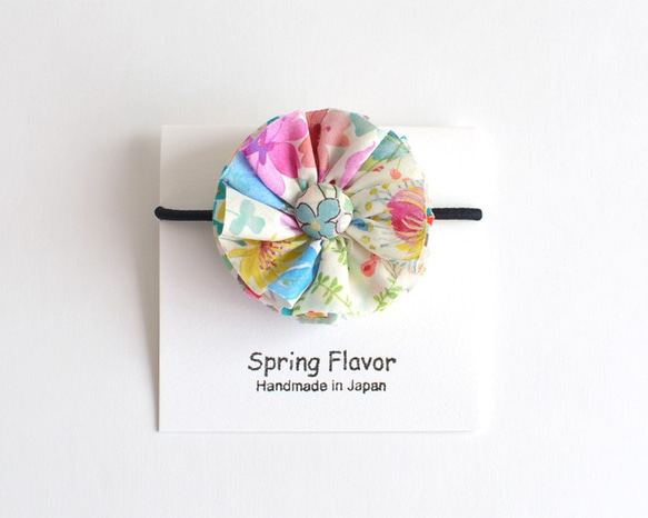 发圈 Ruffle flower hair tie - Liberty "Amber's Posy"[555] 第2張的照片