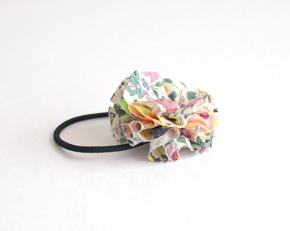 发圈 Ruffle flower hair tie - Liberty "Palmeira"[564] 第3張的照片