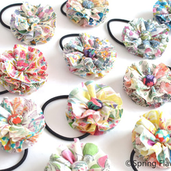 发圈 Ruffle flower hair tie - Liberty "Palmeira"[564] 第9張的照片