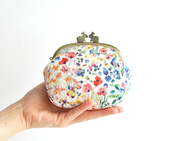 Rabbits floral frame purse(M) - Liberty "Felda" UK [617] 第1張的照片