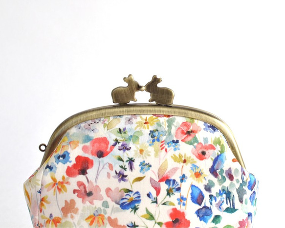 Rabbits floral frame purse(M) - Liberty "Felda" UK [617] 第2張的照片