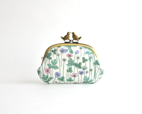 Frame purse with birds - Liberty "Josephine's Daisies" [609] 第2張的照片