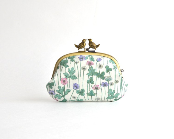 Frame purse with birds - Liberty "Josephine's Daisies" [609] 第3張的照片