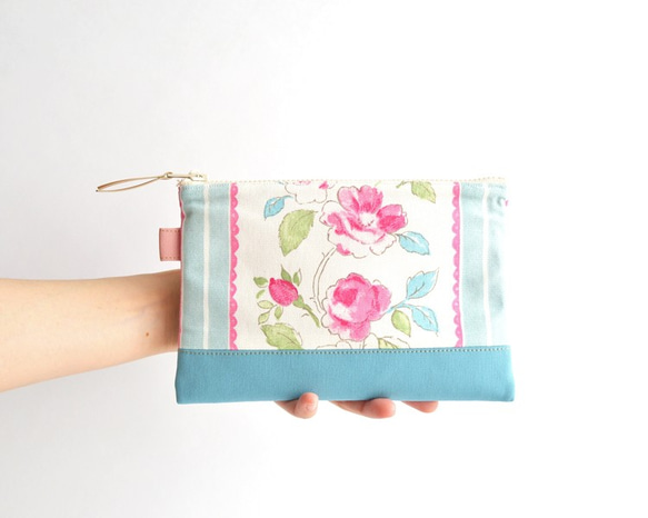 Zipper pouch(M) - "English Roses" from UK. [477] 第1張的照片