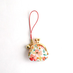 Tiny kiss lock purse with strap - Coral Flowers [410] 第1張的照片