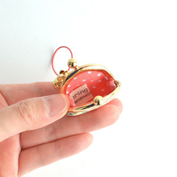Tiny kiss lock purse with strap - Coral Flowers [410] 第4張的照片