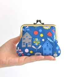 Frame purse(MS) - Novelty "Scandi Houses" Blue [867] 第1張的照片