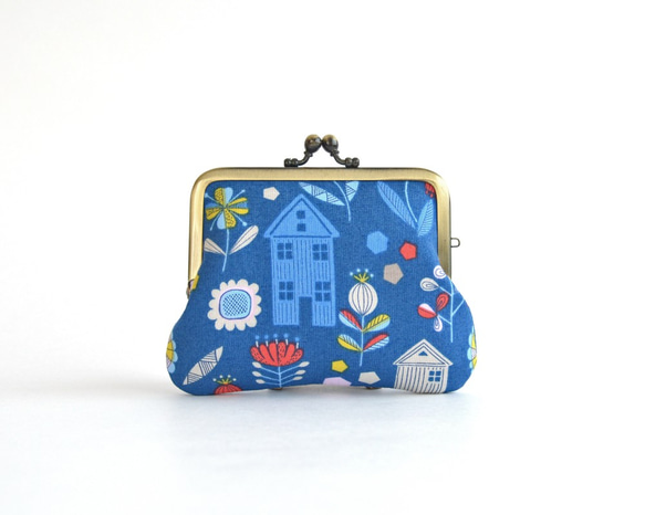 Frame purse(MS) - Novelty "Scandi Houses" Blue [867] 第3張的照片