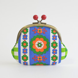 Vintage scandi floral coin purse with red acrylic balls[674] 第1張的照片