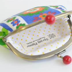 Vintage scandi floral coin purse with red acrylic balls[674] 第3張的照片