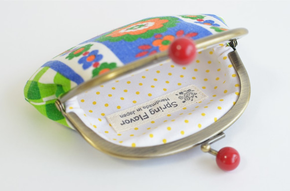 Vintage scandi floral coin purse with red acrylic balls[674] 第3張的照片