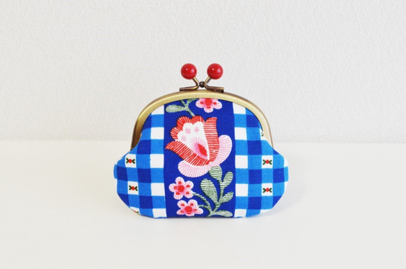 Vintage scandi blue gingham frame purse [282] 第2張的照片