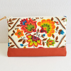 Zipper pouch | vintage | retro folk floral | red white [322] 第1張的照片