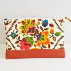 Zipper pouch | vintage | retro folk floral | red white [322] 第2張的照片