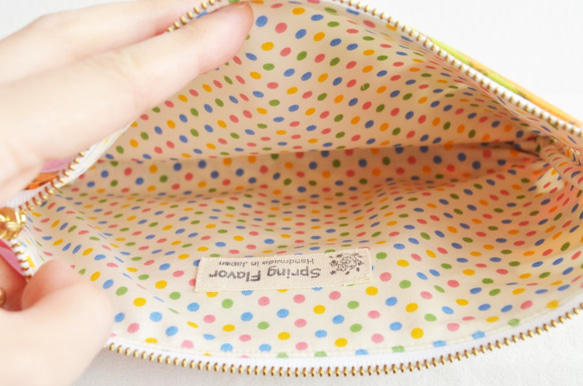 ///SALE/// Zipper pouch Vintage Retro floral -Pink-A-[325] 第3張的照片