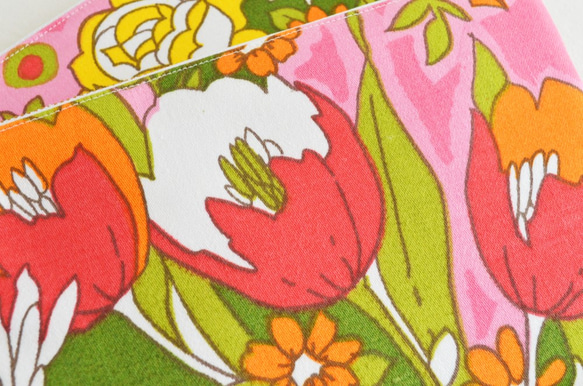 ///SALE/// Zipper pouch Vintage Retro floral -Pink-A-[325] 第6張的照片