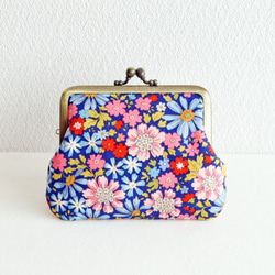 Frame purse|import from England|floral|navy|[328] 第2張的照片