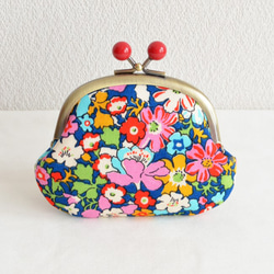 Frame purse|Liberty|multi floral|cotton|navy blue[479] 第1張的照片