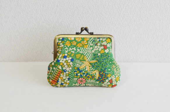 Frame purse|Liberty|Retro green art|cotton[417]|(F22 +) 第1張的照片