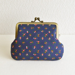 Preppy navy blue floral coin purse [344] 第1張的照片