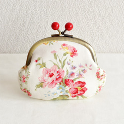 Shabby chic floral coin purse|red floral|[472] (F610) 第2張的照片