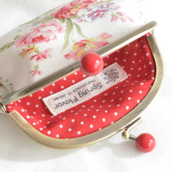 Shabby chic floral coin purse|red floral|[472] (F610) 第3張的照片