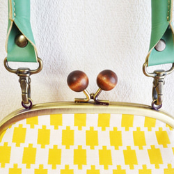 2WAY frame bag -Vintage geometric fabric- yellow, green[380] 第2張的照片