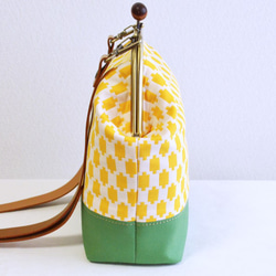 2WAY frame bag -Vintage geometric fabric- yellow, green[380] 第3張的照片