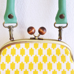 2WAY frame bag -Vintage geometric fabric- yellow, green[380] 第7張的照片