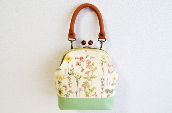 {SALE} 2WAY frame bag -Cottage Floral fabric cream [382] 第1張的照片