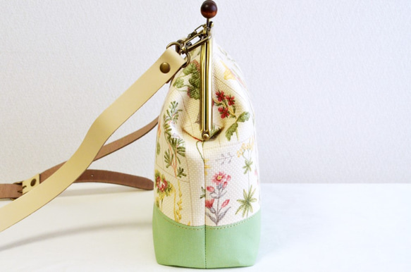 {SALE} 2WAY frame bag -Cottage Floral fabric cream [382] 第3張的照片