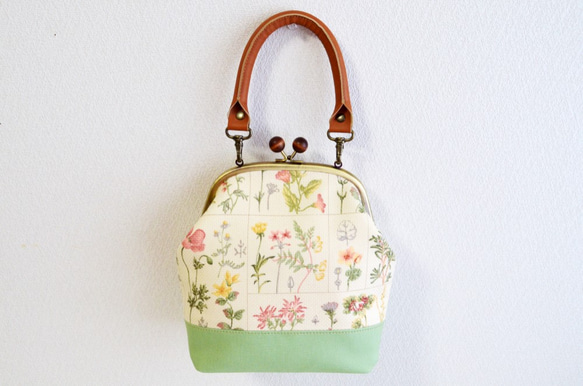 {SALE} 2WAY frame bag -Cottage Floral fabric cream [382] 第6張的照片