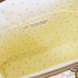 2WAY rabbits frame bag - Cottage Floral fabric cream/yellow 第5張的照片