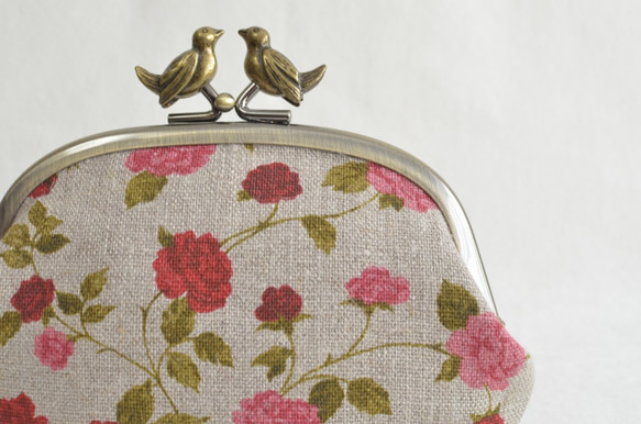 Shabby rustic floral frame coin purse with birds|roses|[507] 第4張的照片