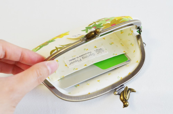 {花卉口金包} Floral frame purse with birds -green floral[402] 第3張的照片