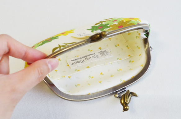 {花卉口金包} Floral frame purse with birds -green floral[402] 第4張的照片