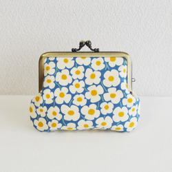 Retro folk floral frame coin purse|blue white dots|[419] 第2張的照片