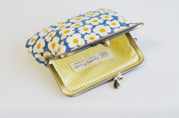 Retro folk floral frame coin purse|blue white dots|[419] 第3張的照片