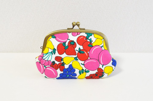 Double clasp/frame purse - Vintage Scandi fruits- [442] 第1張的照片